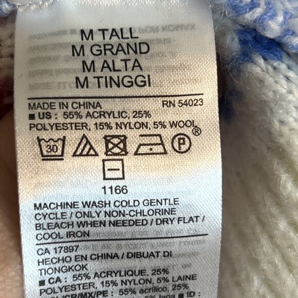 Old Navy Women Fair Isle Snowflake Sweater Size Medium Tall Multi Color Pullover - Picture 6 of 8